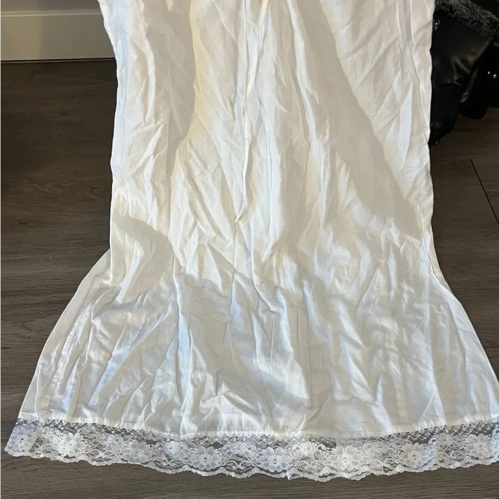 Vintage Elegant White Lace Trim Dress - Picture 5 of 7